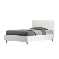 Ityhome Lit queen size sans sommier 120x190 tête de lit droite frêne blanc Demas