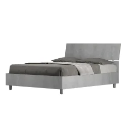 Ityhome Lit rangement béton Demas 140x200 avec tête de lit inclinée