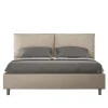 Ityhome Lit rembourré en simili cuir gris tourterelle Antea sans sommier 160x200