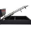 Gutent Lit rembourré hydraulique lit coffre lit 140x200 cm lit de rangement lit connexion usb lit eclairage led lit double pu noir Sale