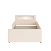 Enfant Blackcolors Lit rembourré pour enfant 90 x 200 cm, veilleuse USB, compartiments de rangement, beige,