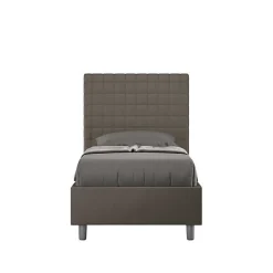 Ityhome Lit rembourré sans sommier 80x200 Sunny cappuccino simili cuir
