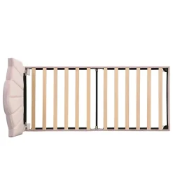 Gutent Lit rembourré Single 90x200 cm avec sommier à lattes - tête de lit réglable - tissu en velours - rose