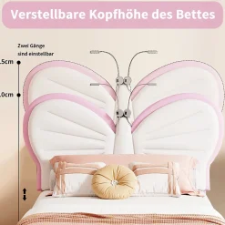 Simple Life Lit Rembourré 90x200 cm, Cadre de lit Simple avec sommier à Lattes, Cadre de lit pour Enfants, Adolescents, Adultes, Velours, Pink
