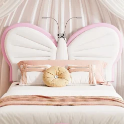 Simple Life Lit Rembourré 90x200 cm, Cadre de lit Simple avec sommier à Lattes, Cadre de lit pour Enfants, Adolescents, Adultes, Velours, Pink