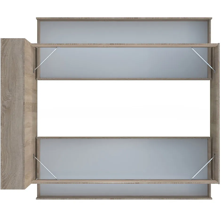 Weber Industries Lit RIGA 140x190cm + tête de lit + 2 tiroirs / Décor Chêne Blanchi Outlet
