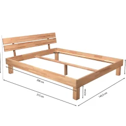 Weber Industries Lit RIVA 140x200 cm/ Hêtre massif huilé