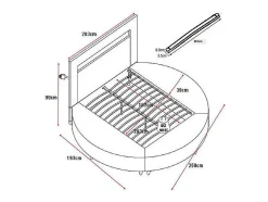 Vente-unique Lit rond 160 x 200 cm - Avec LEDs - Simili - Blanc + Matelas - ABULIS III Outlet