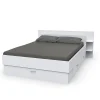Weber Industries Lit SAMBA 140x190cm + tête de lit + 2 tiroirs / Blanc