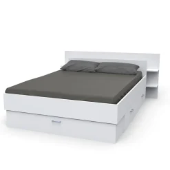 Weber Industries Lit SAMBA 140x190cm + tête de lit + 2 tiroirs / Blanc