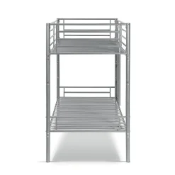Enfant Meublorama Lit SAMMY Lit superposé en métal 90x200 cm gris avec sommiers inclus