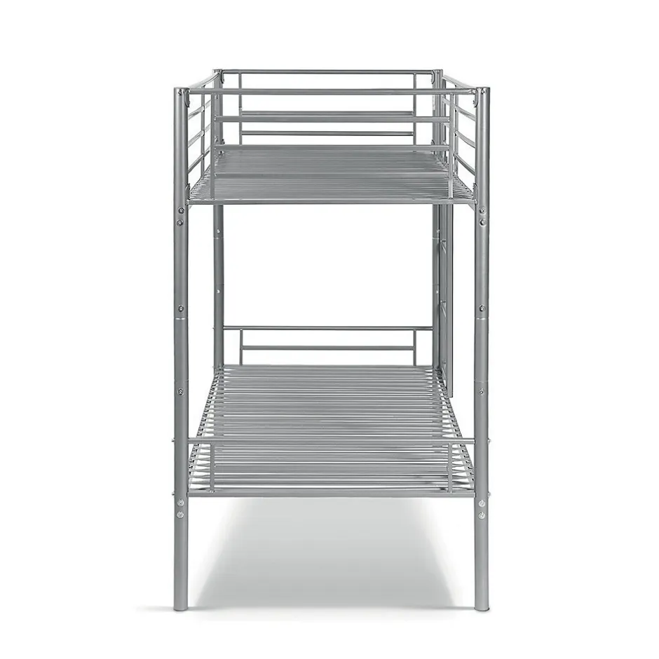 Enfant Meublorama Lit SAMMY Lit superposé en métal 90x200 cm gris avec sommiers inclus