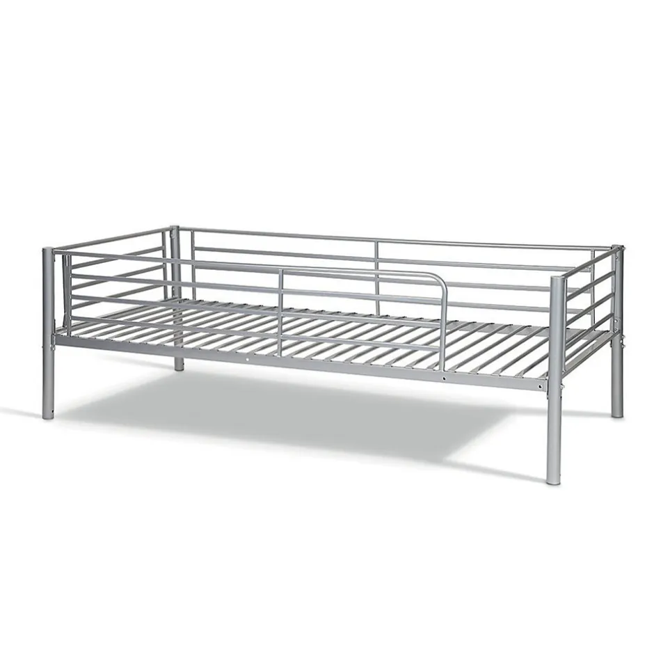 Enfant Meublorama Lit SAMMY Lit superposé en métal 90x200 cm gris avec sommiers inclus