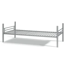 Enfant Meublorama Lit SAMMY Lit superposé en métal 90x200 cm gris avec sommiers inclus
