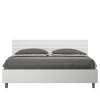 Ityhome Lit sans sommier Tête de lit inclinée 160x200 à lattes Ankel en frêne blanc