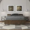 Ityhome Lit sans sommier 120x190 noyer Nuamo Outlet
