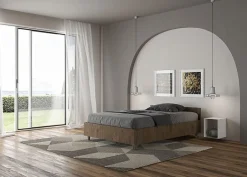 Ityhome Lit sans sommier 120x190 noyer Nuamo Outlet