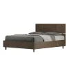 Ityhome Lit sans sommier 140x190 tête de lit droite Demas noyer