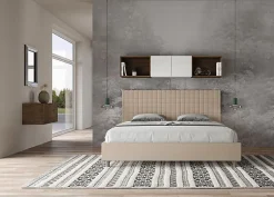 Ityhome Lit simili cuir gris tourterelle Sunny avec sommier capitonné 180x190 Best