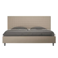 Ityhome Lit simili cuir gris tourterelle Sunny avec sommier capitonné 180x190 Best