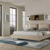 Ityhome Lit simili cuir gris tourterelle Antea avec sommier rembourré 180x200 Best
