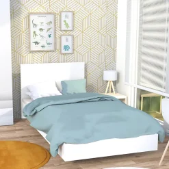 Bb Loisir Lit simple 1 place 90x190cm Blanc avec sommier LIFA