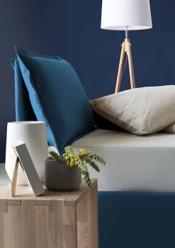 Talamo Italia Lit simple Aren, Lit coffre avec revêtement en tissu, 100% Made in Italy, Ouverture latérale, avec matelas 80x190 cm inclus, Bleu