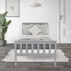 Ml-Design Lit simple bois de pin gris clair d'adolescents avec sommier à lattes 200x90 cm Hot