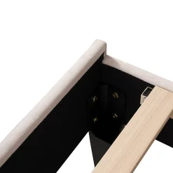 ProximaX Lit simple capitonnés 90 x 200 cm - tête de lit en forme de fleur - sommier à lattes - velours - Beige New