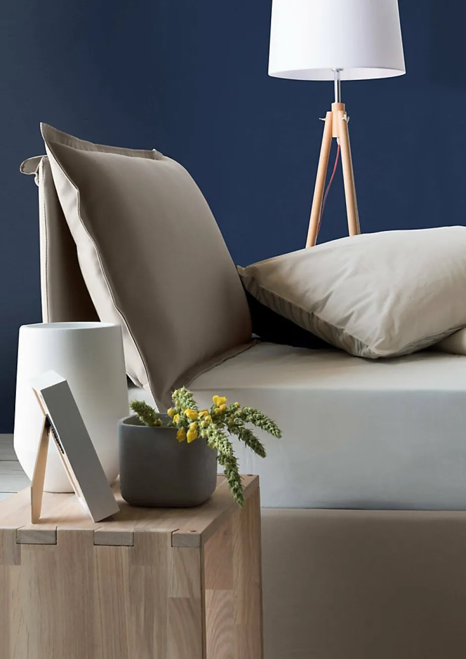 Talamo Italia Lit simple Dloset, Lit coffre avec revêtement en tissu, Ouverture frontale, avec matelas 90x190 cm inclus, Taupe
