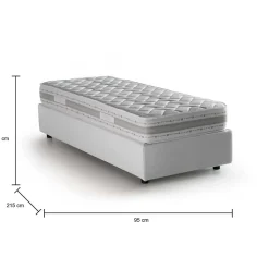 Talamo Italia Lit simple Dmaiell, Lit coffre avec revêtement en tissu, Ouverture frontale, avec matelas 80x200 cm inclus, Blanc Sale