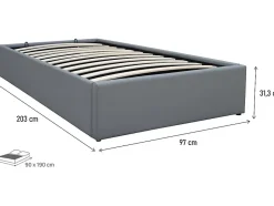 Habitat Et Jardin Lit simple en PVC avec coffre "Ava" 90 x 190 cm Gris Sale