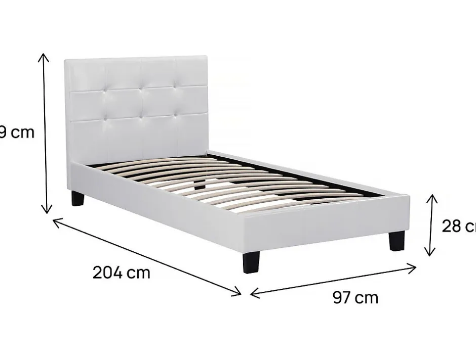 Habitat Et Jardin Lit simple en pvc "Julia" 90 x 190 cm Blanc New