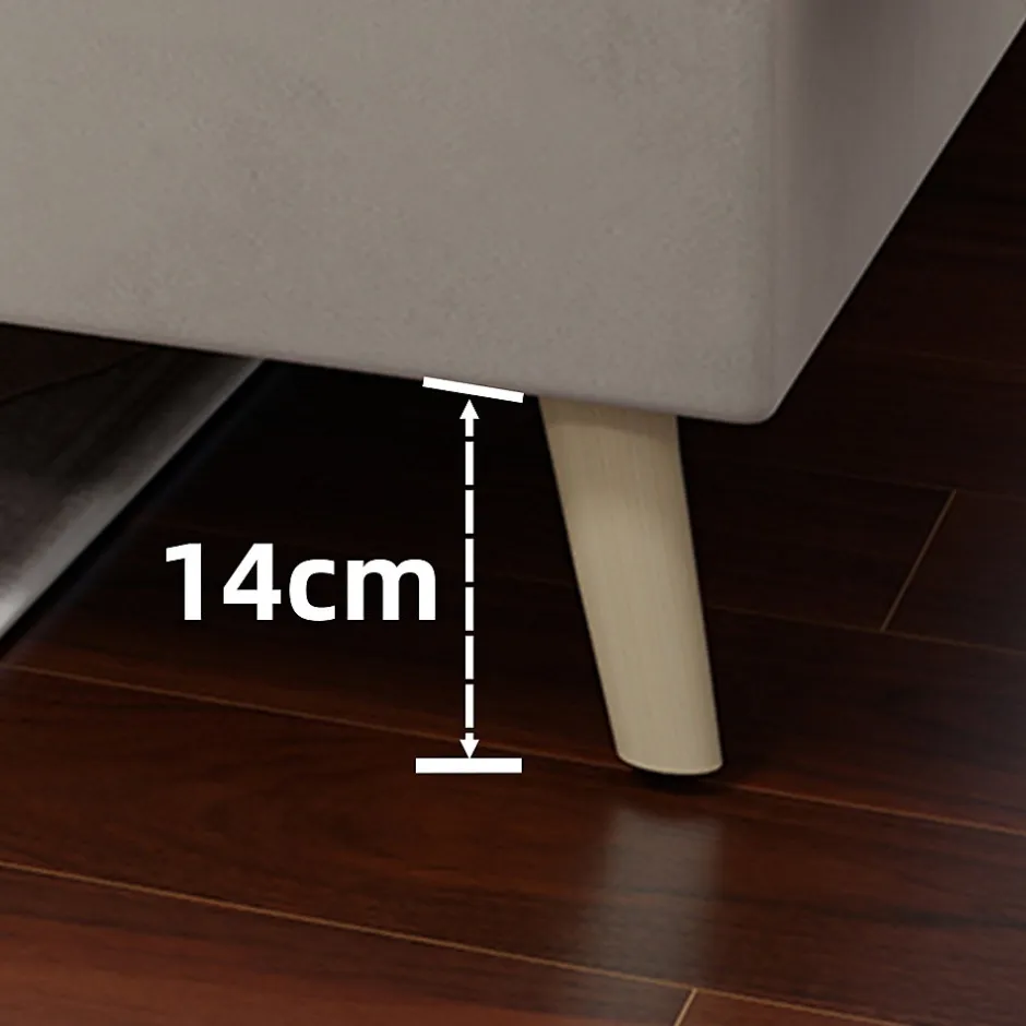 Okwish Lit Simple Enfant 90x200 cm - sans Tête de Lit, Revêtement en Velours et Cadre Bas, Composite et Métal, sans Matelas, Beige