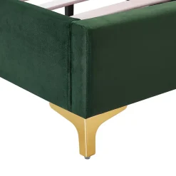 Idimex Lit simple GLAMOUR, 90x190 cm, capitonné avec sommier, revêtement en velours vert