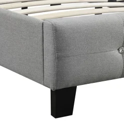 Idimex Lit simple JOLIEN, 120 x 190 cm, capitonné avec sommier, revêtement en tissu gris Sale