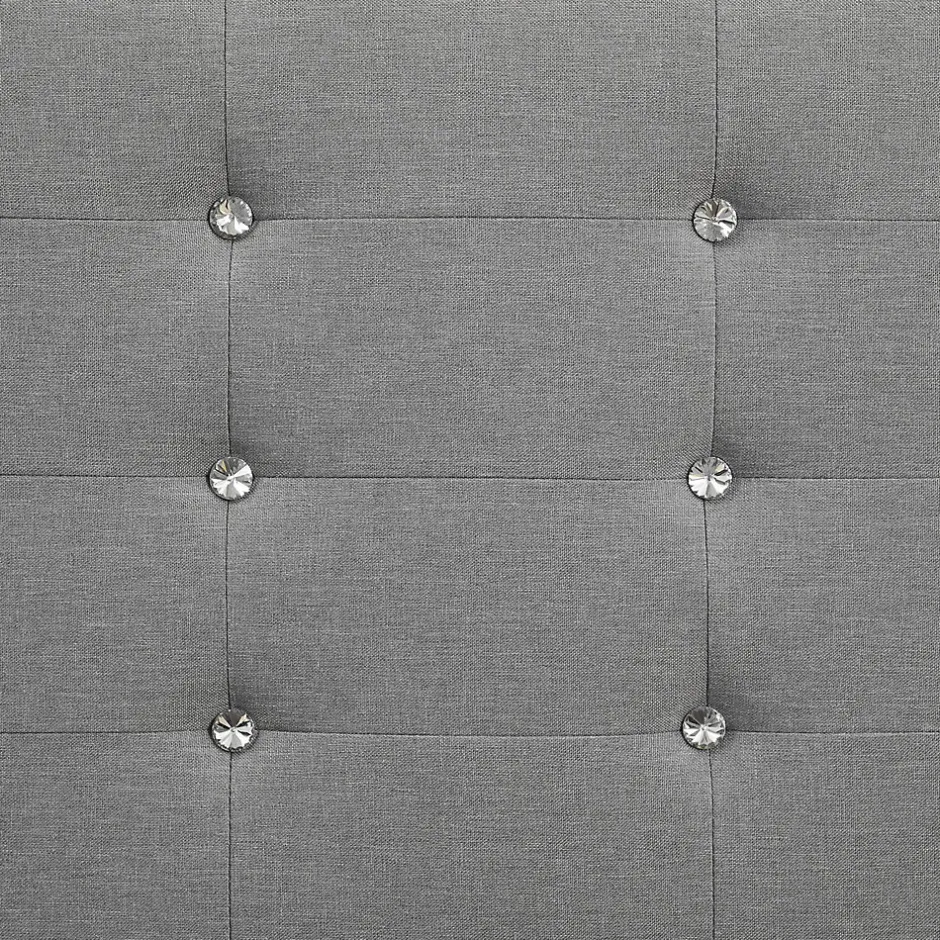 Idimex Lit simple JOLIEN, 120 x 190 cm, capitonné avec sommier, revêtement en tissu gris Sale