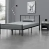 [En.Casa] Lit simple Laos métal avec sommier à lattes 120 x 200 cm noir en.casa