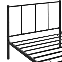 [En.Casa] Lit simple Laos Métal avec Sommier à Lattes 90 x 200 cm Noir en.casa Best