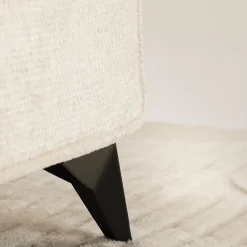 Idimex Lit simple LEVERDA 90 x 190 cm, revêtement en tissu - Blanc Outlet