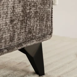 Idimex Lit simple LEVERDA 90 x 190 cm, revêtement en tissu - Gris