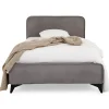 Idimex Lit simple RAVELLO 90 x 190 cm, revêtement en tissu - Gris