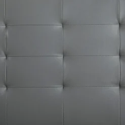 Idimex Lit simple REVE, 90 x 190 cm, capitonné avec sommier, revêtement synthétique gris