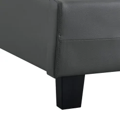 Idimex Lit simple REVE, 90 x 190 cm, capitonné avec sommier, revêtement synthétique gris