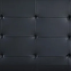 Idimex Lit simple REVE, 90 x 190 cm, capitonné avec sommier, revêtement synthétique noir