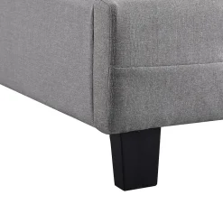 Idimex Lit simple REVE, 90 x 190 cm, capitonné avec sommier, revêtement en tissu gris Sale