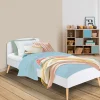IDMarket Lit simple scandinave 90 x 190 CM SOREN bois et blanc