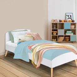 IDMarket Lit simple scandinave 90 x 190 CM SOREN bois et blanc