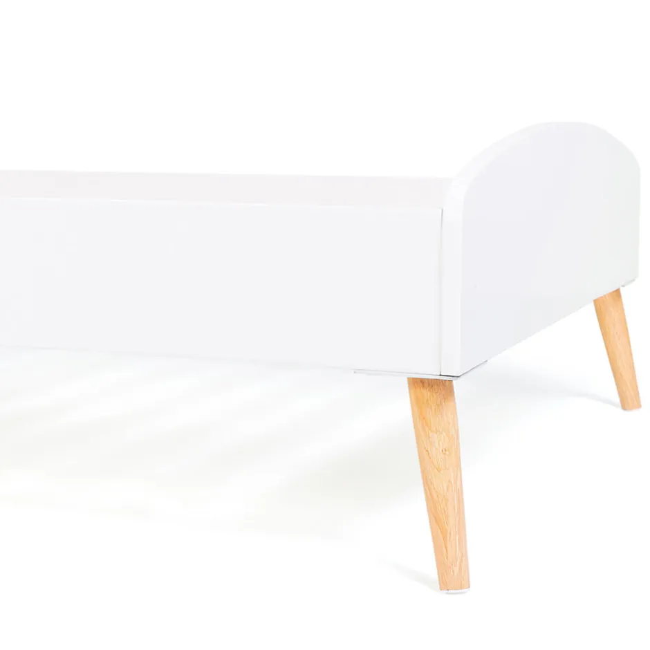 IDMarket Lit simple scandinave 90 x 190 CM SOREN bois et blanc