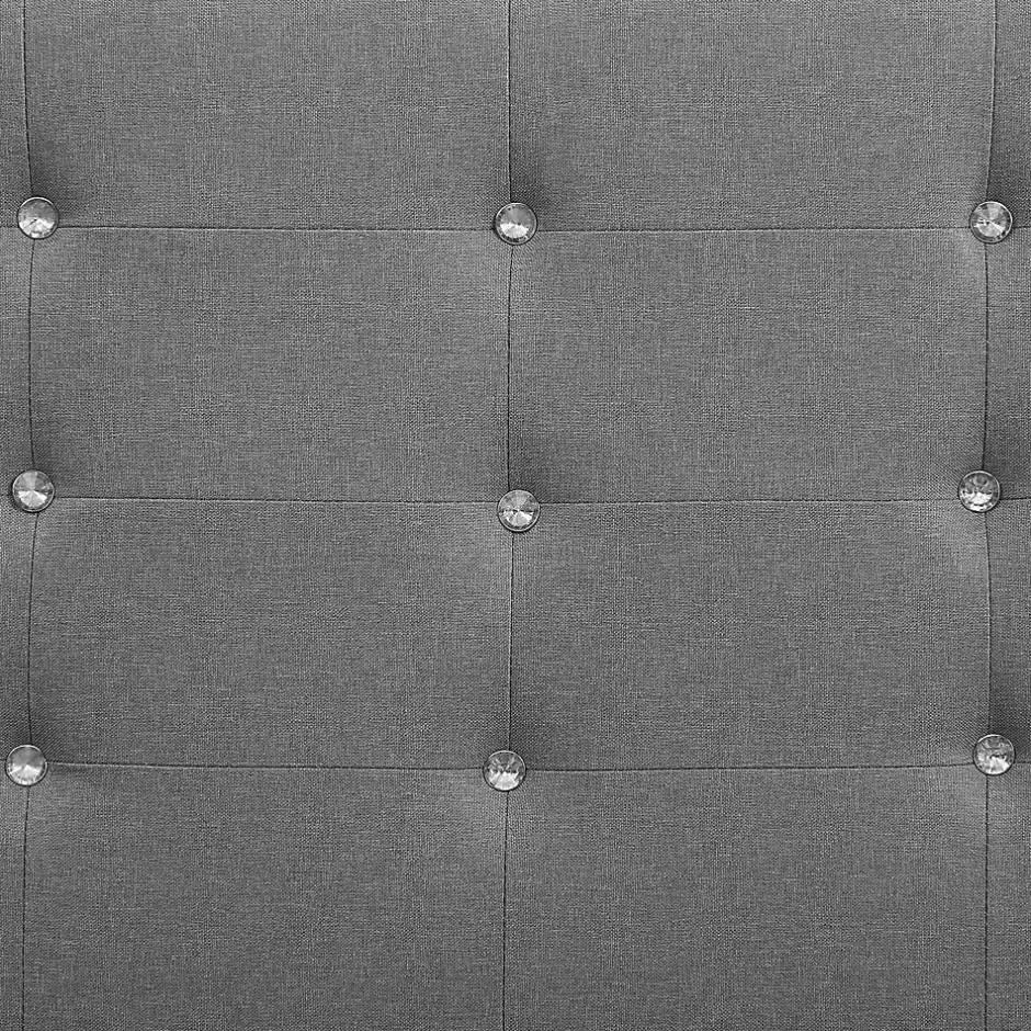 Idimex Lit simple TICO, 90 x 190 cm, capitonné avec sommier, revêtement en tissu gris Outlet